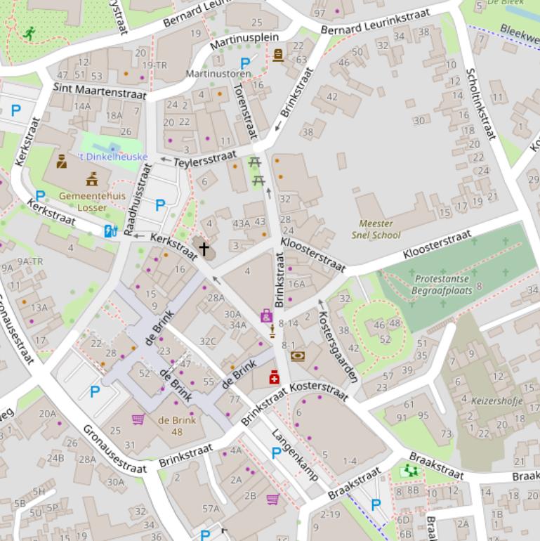 Kaart van de Brinkstraat.