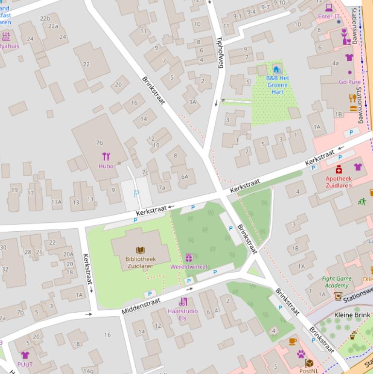 Kaart van de Brinkstraat.