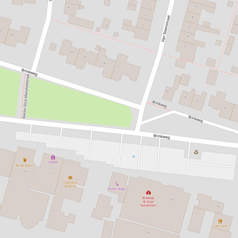 Kaart van de Brinkweg.