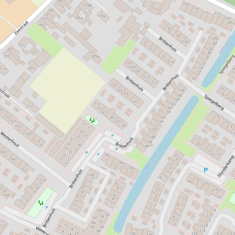 Kaart van  Brittenhuis.