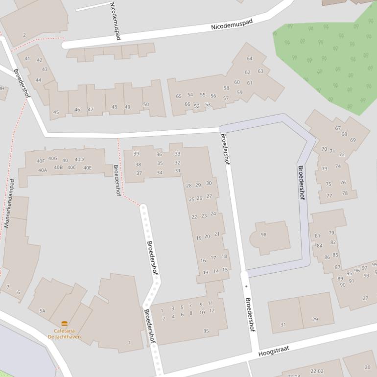 Kaart van de Broedershof.