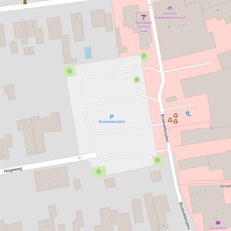 Kaart van het Broekakkerplein.