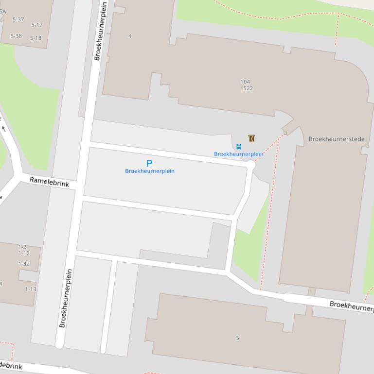 Kaart van het Broekheurnerplein.