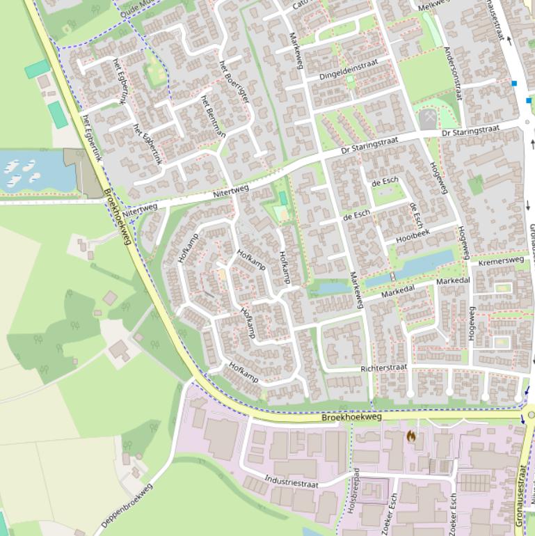 Kaart van de Broekhoekweg.