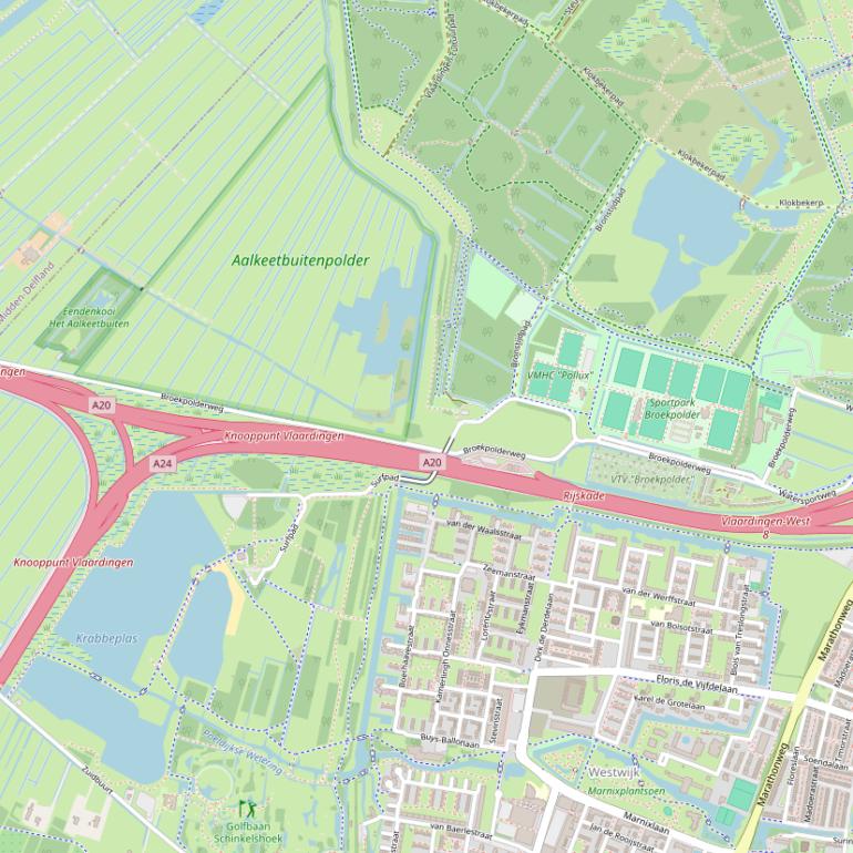 Kaart van de Broekpolderweg.