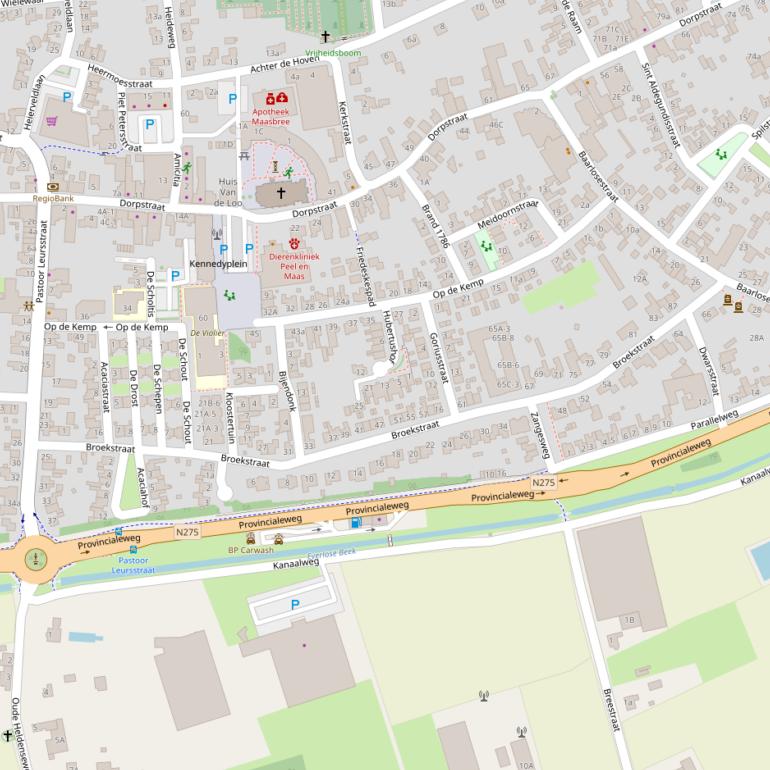 Kaart van de Broekstraat.