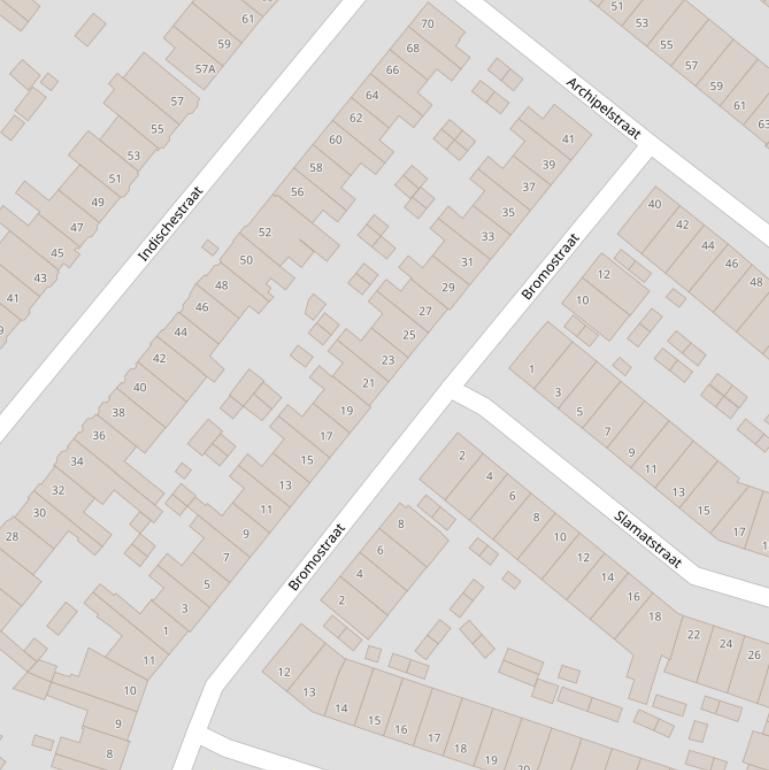 Kaart van de Bromostraat.