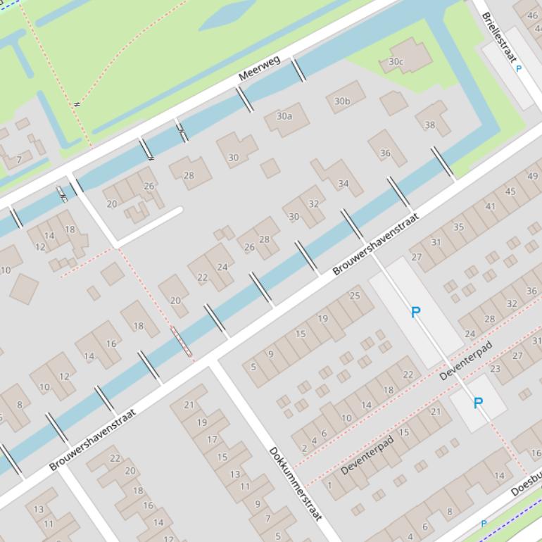 Kaart van de Brouwershavenstraat.