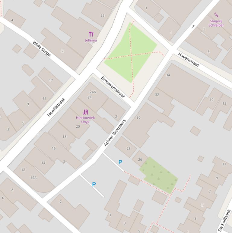 Kaart van de Brouwersstraat.