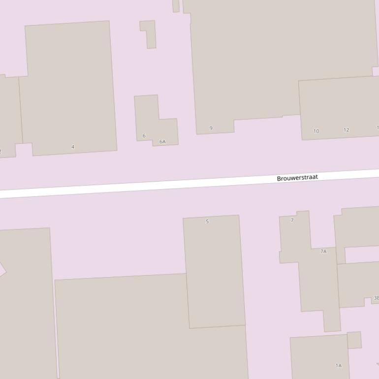 Kaart van de Brouwerstraat.