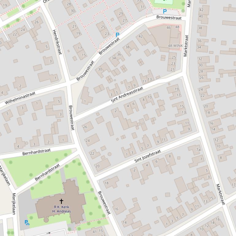 Kaart van de Brouwestraat.