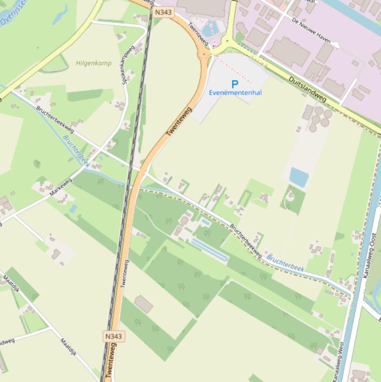 Kaart van de Bruchterbeekweg.