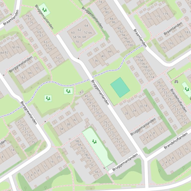 Kaart van  Bruggemanlanden.