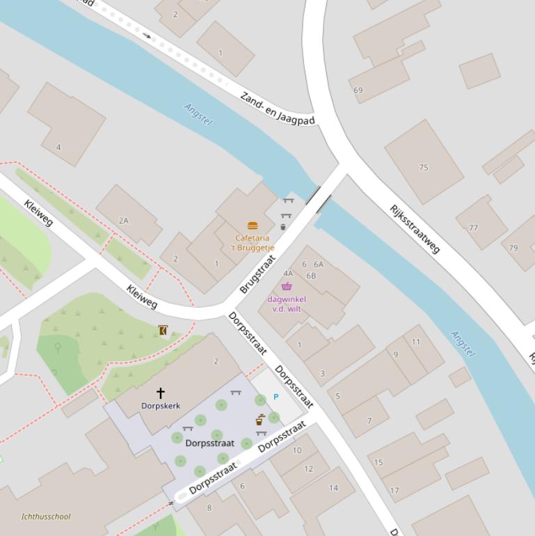 Kaart van de Brugstraat.