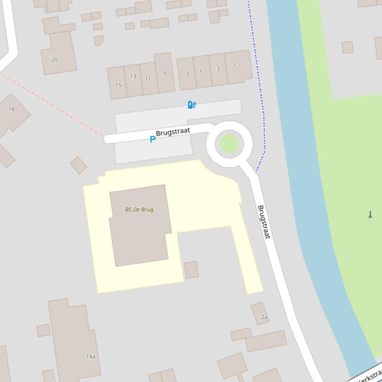 Kaart van de Brugstraat.