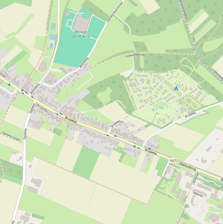 Kaart van de Brugweg.