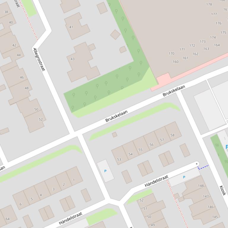 Kaart van de Brukskelaan.