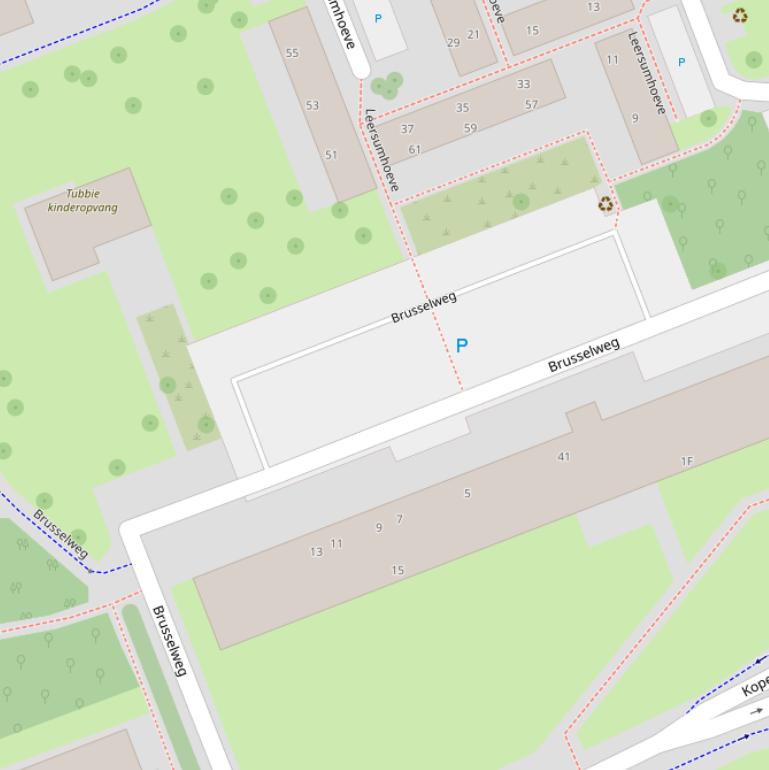 Kaart van de Brusselweg.