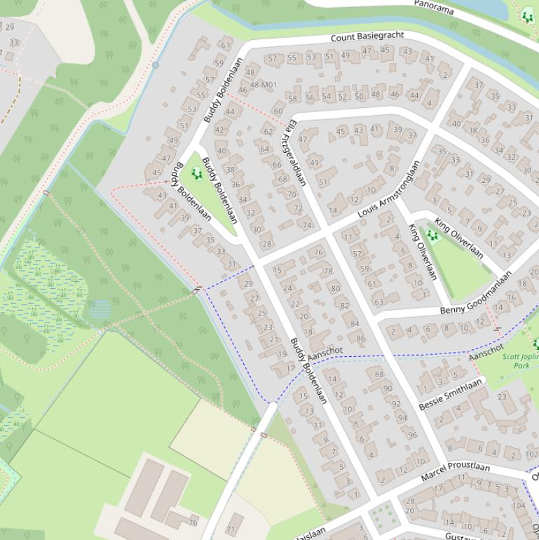 Kaart van de Buddy Boldenlaan.