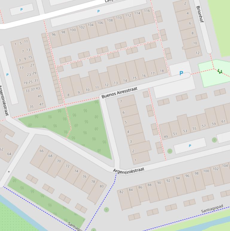 Kaart van de Buenos Airesstraat.