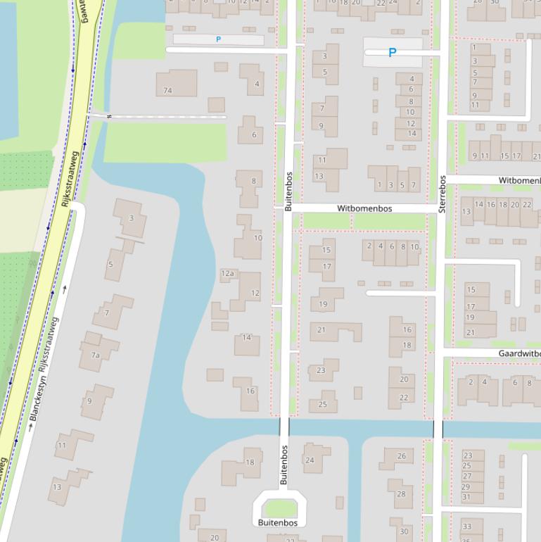 Kaart van het Buitenbos.