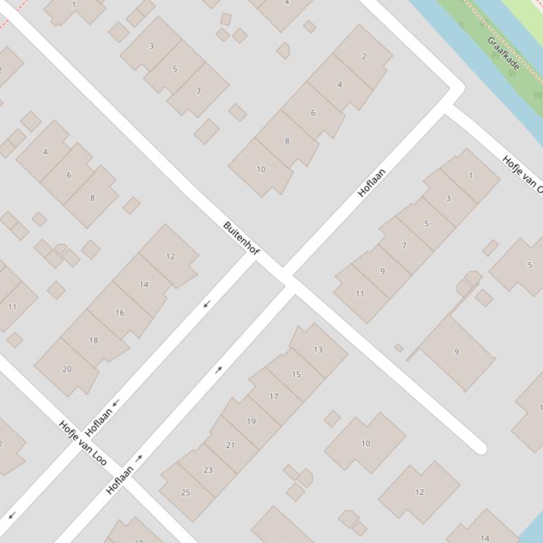 Kaart van de Buitenhof.