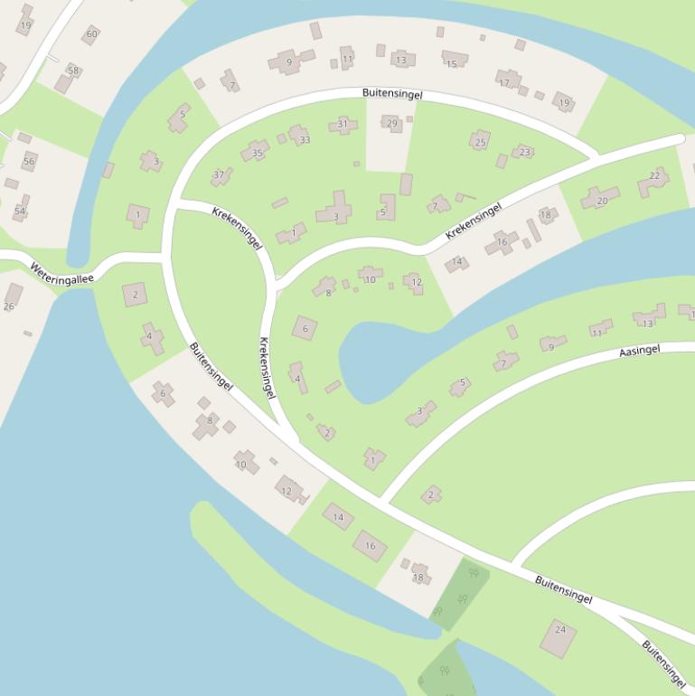 Kaart van de Buitensingel.