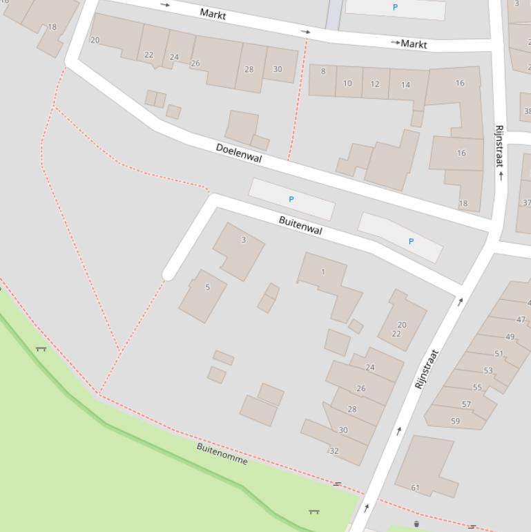 Kaart van  Buitenwal.