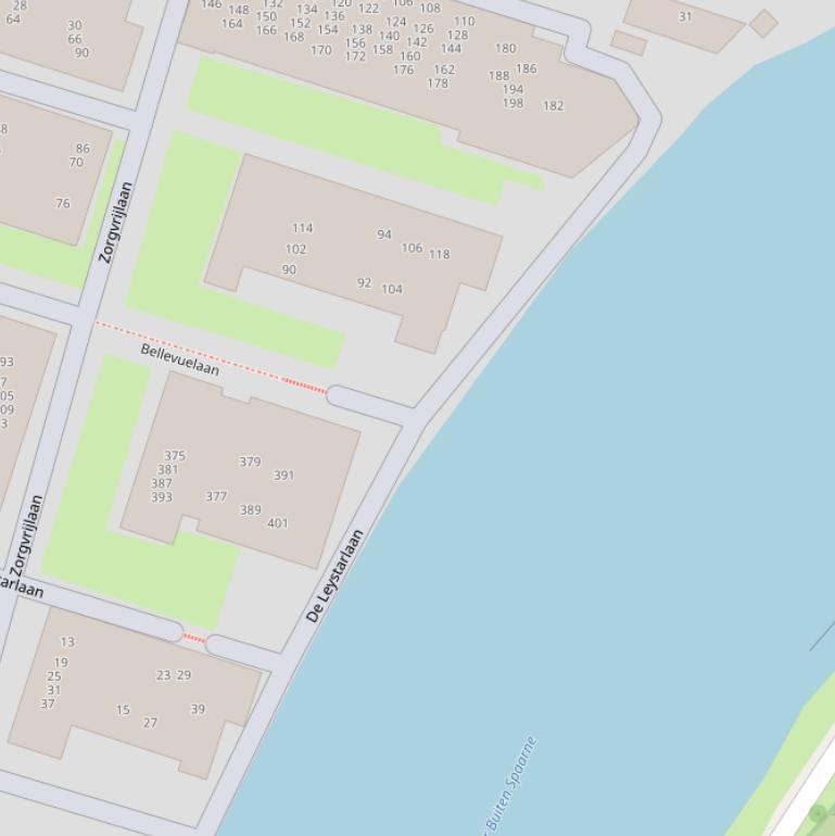 Kaart van de Buitenzorgkade.