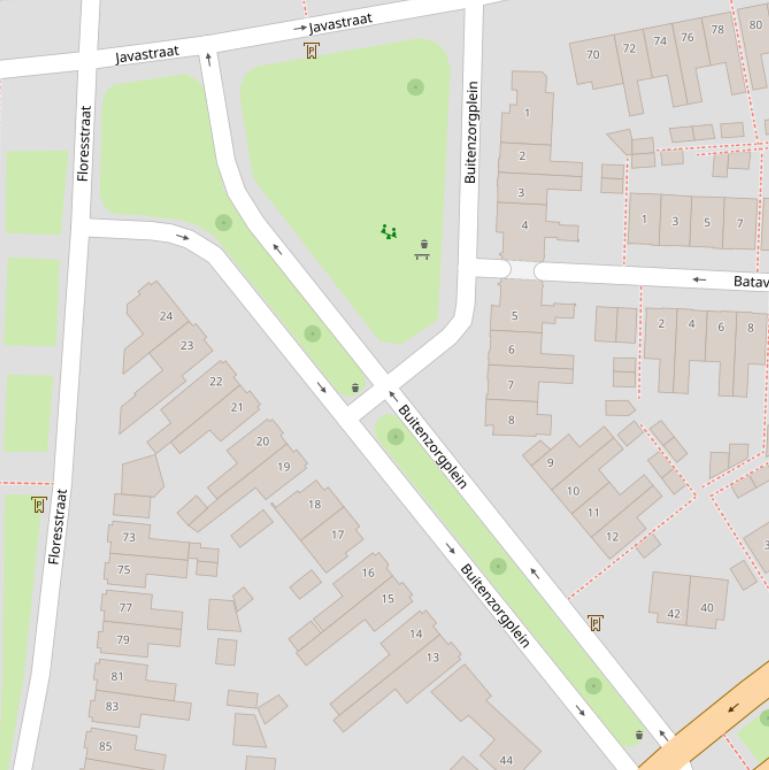 Kaart van het Buitenzorgplein.