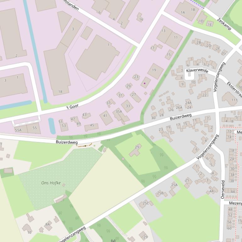 Kaart van de Buizerdweg.