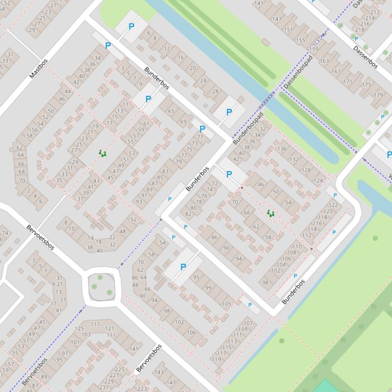 Kaart van het Bunderbos.