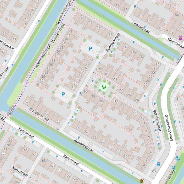 Kaart van de Bunderstraat.