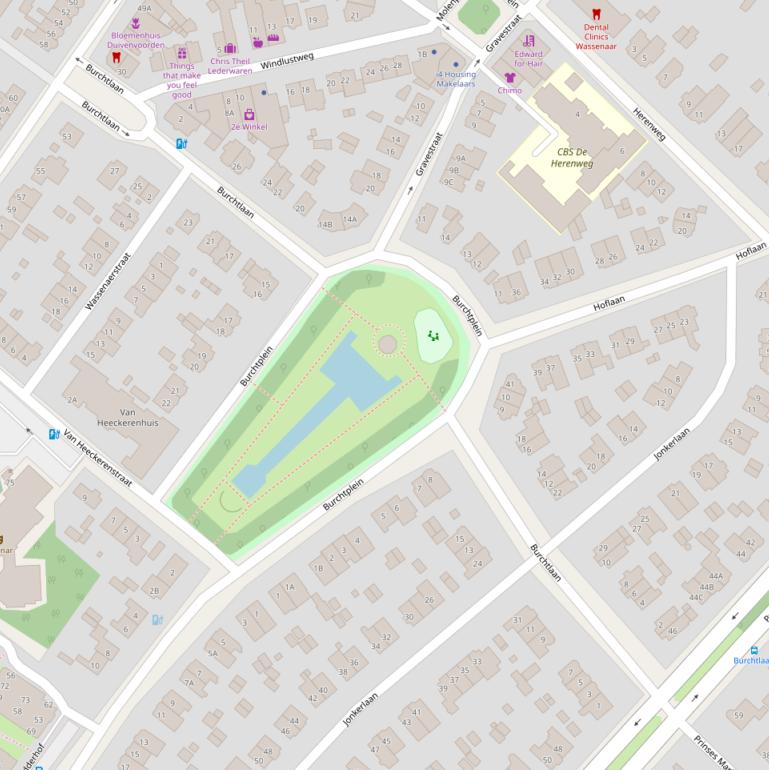 Kaart van de Burchtlaan.