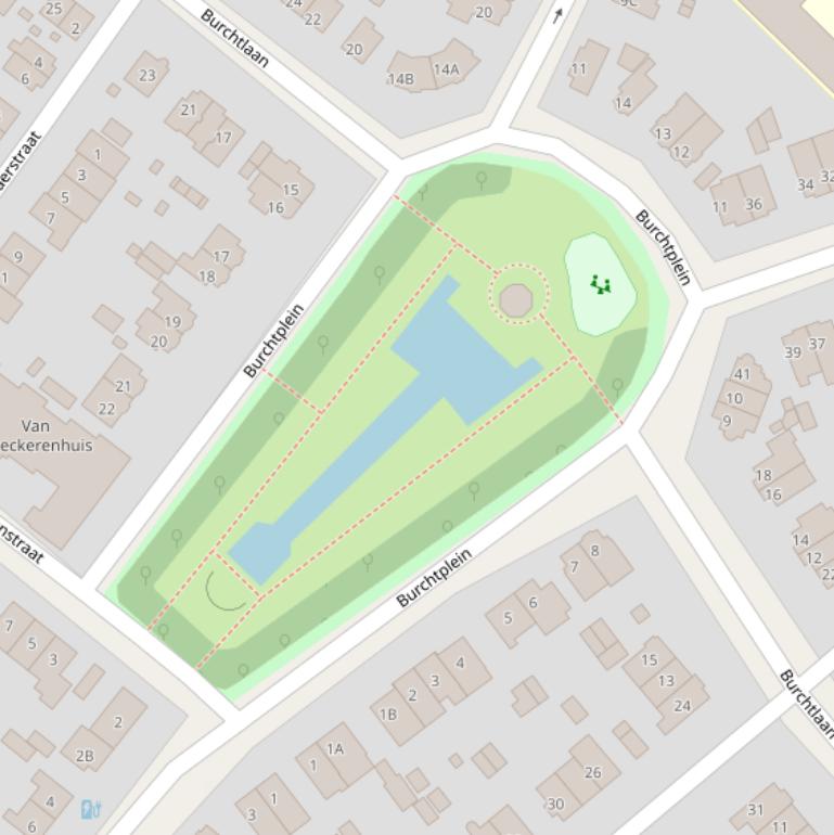 Kaart van het Burchtplein.