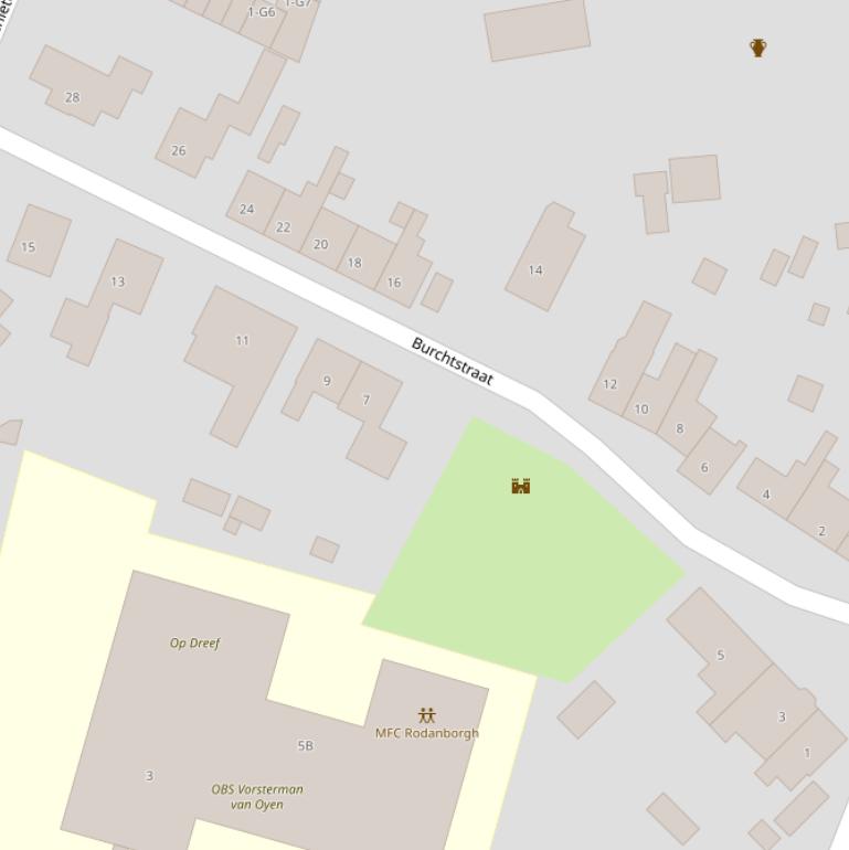 Kaart van de Burchtstraat.