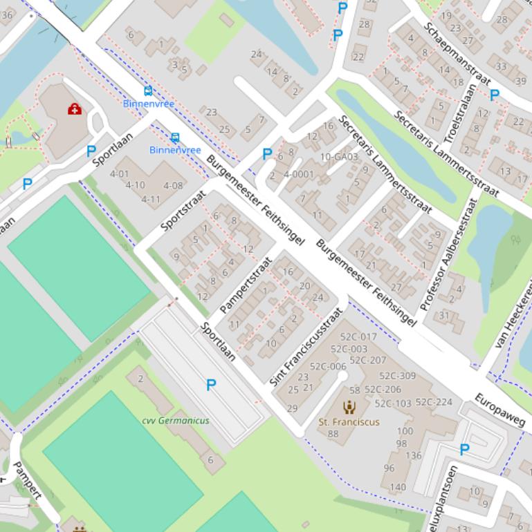 Kaart van de Burg Feithsingel.