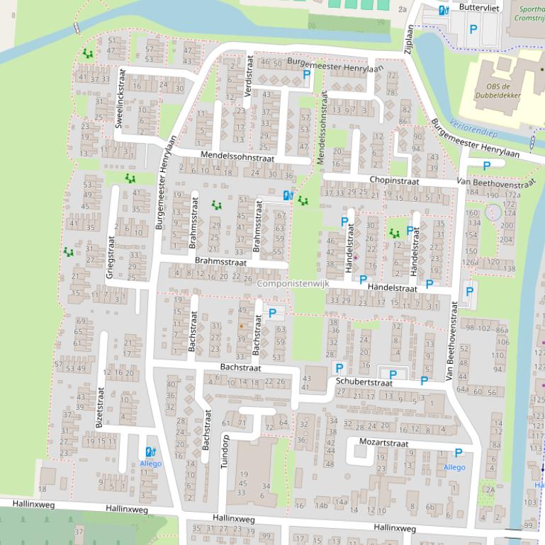 Kaart van de Burg Henrylaan.