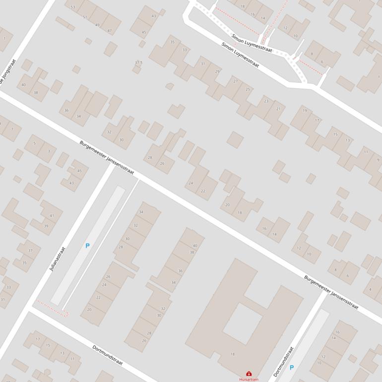 Kaart van de Burg.Janssensstraat.