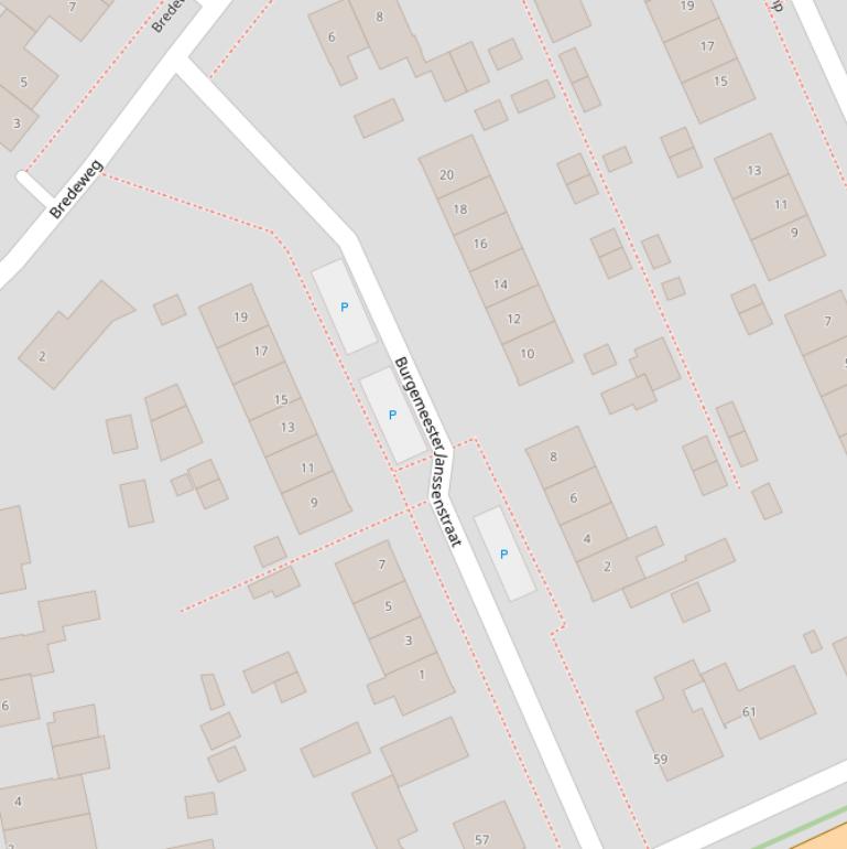 Kaart van de Burg.Janssenstraat.