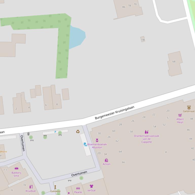 Kaart van de Burg Kruisingalaan.