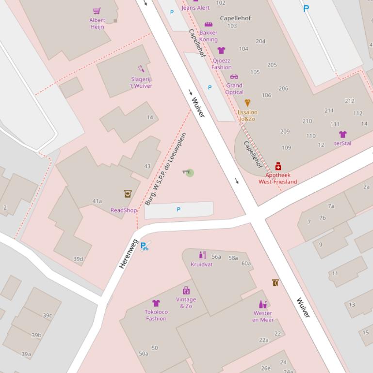 Kaart van  Burg. W.S.P.P. de Leeuwplein.