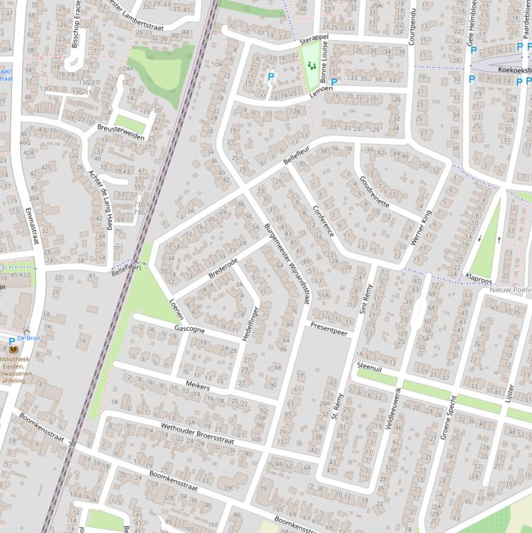 Kaart van de Burg. Wijnandsstraat.