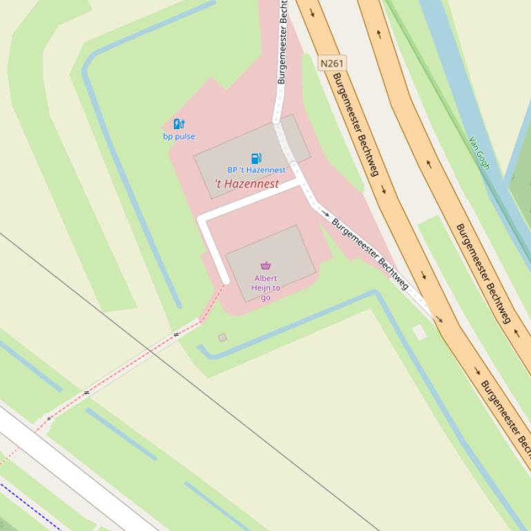 Kaart van de Burgemeester Bechtweg.