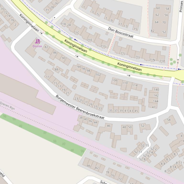 Kaart van de Burgemeester Beerenbroekstraat.