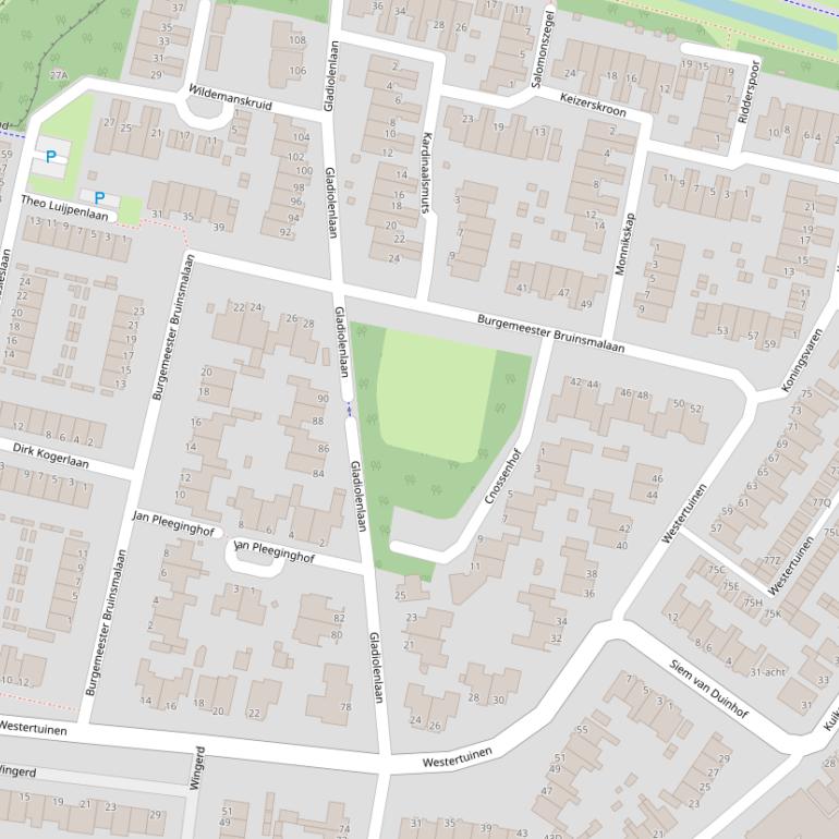 Kaart van de Burgemeester Bruinsmalaan.