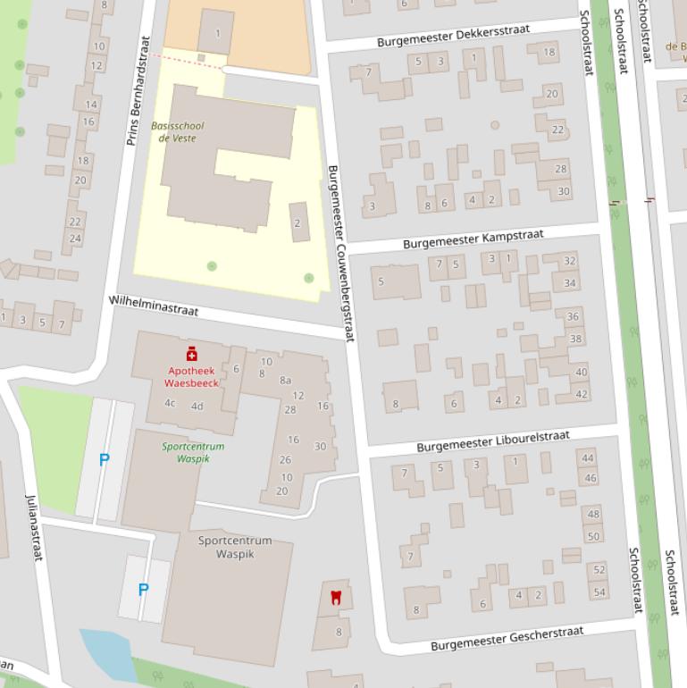 Kaart van de Burgemeester Couwenbergstraat.