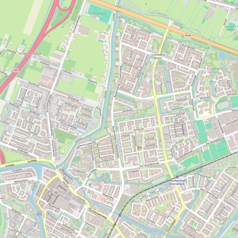 Kaart van de Burgemeester D. Kooimanweg.