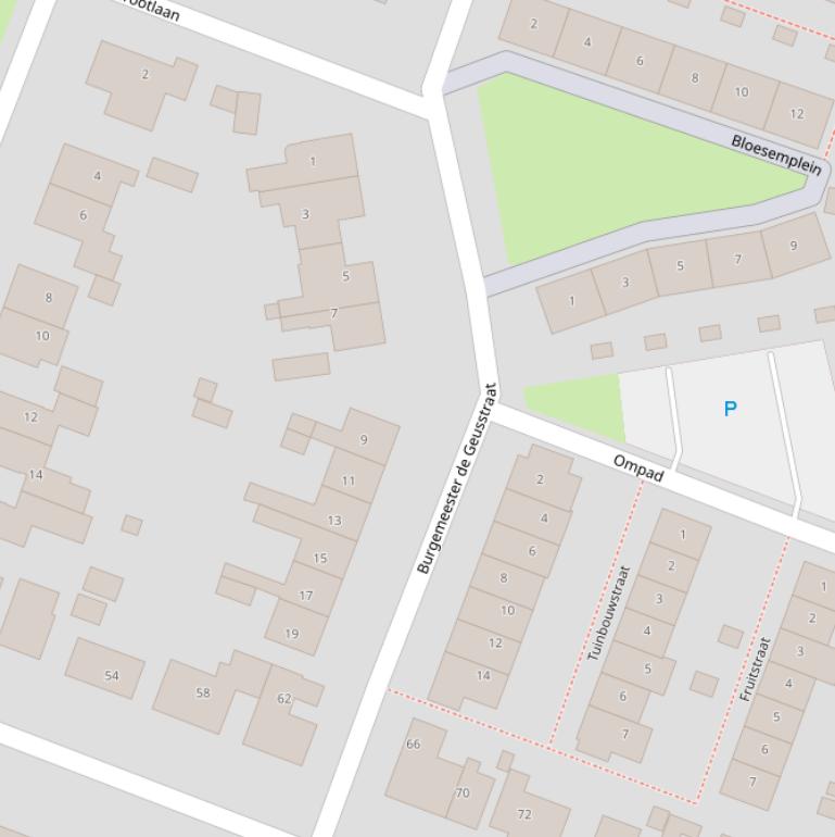 Kaart van  Burgemeester de Geusstraat.