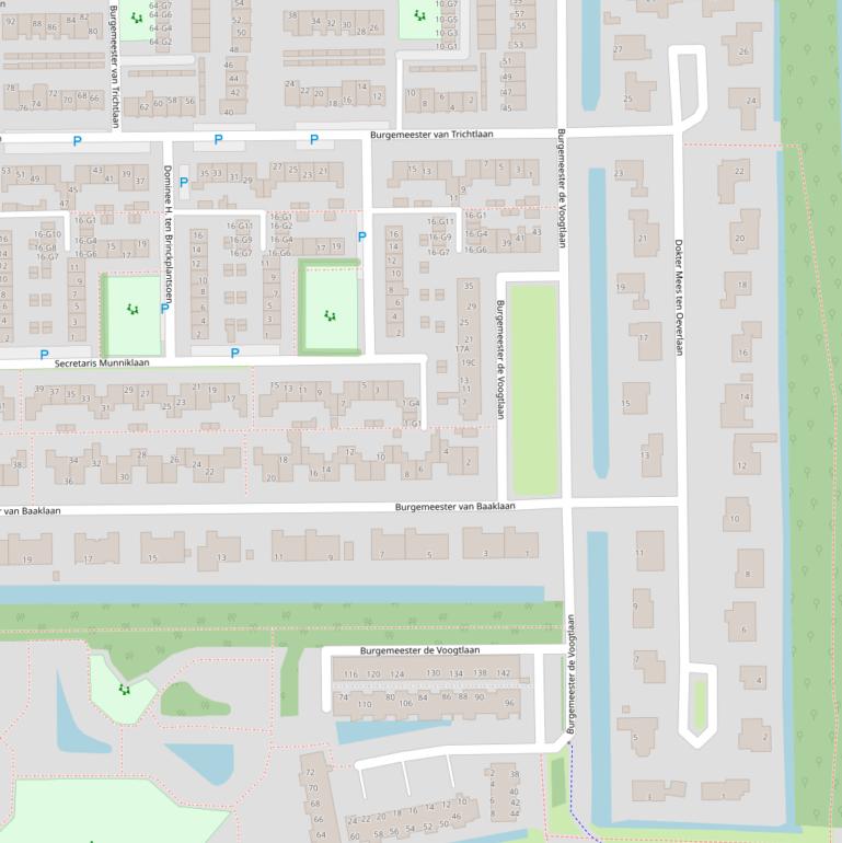 Kaart van  Burgemeester de Voogtlaan.